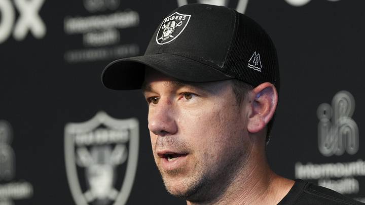 May 20, 2026; Henderson, NV, USA; Las Vegas Raiders head coach Klint Kubiak speaks during a news conference during organized team activities at Intermountain Health Performance Center. Mandatory Credit: Candice Ward-Imagn Images May 20, 2026; Henderson, NV, USA; Las Vegas Raiders head coach Klint Kubiak speaks during a news conference during organized team activities at Intermountain Health Performance Center. Mandatory Credit: Candice Ward-Imagn Images