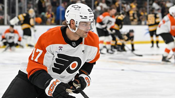 Philadelphia Flyers defenseman Noah Juulsen (47) warms up before a game against the Boston Bruins at TD Garden. Mandatory Credit: Eric Canha-Imagn Images Philadelphia Flyers defenseman Noah Juulsen (47) warms up before a game against the Boston Bruins at TD Garden. Mandatory Credit: Eric Canha-Imagn Images