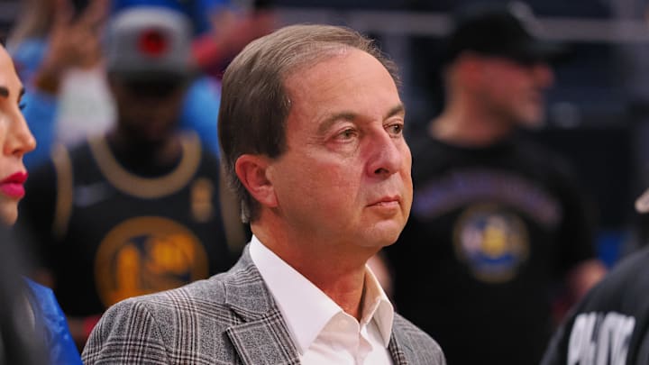 Golden State Warriors majority owner Joe Lacob at Chase Center. Mandatory Credit: Kelley L Cox-Imagn Images