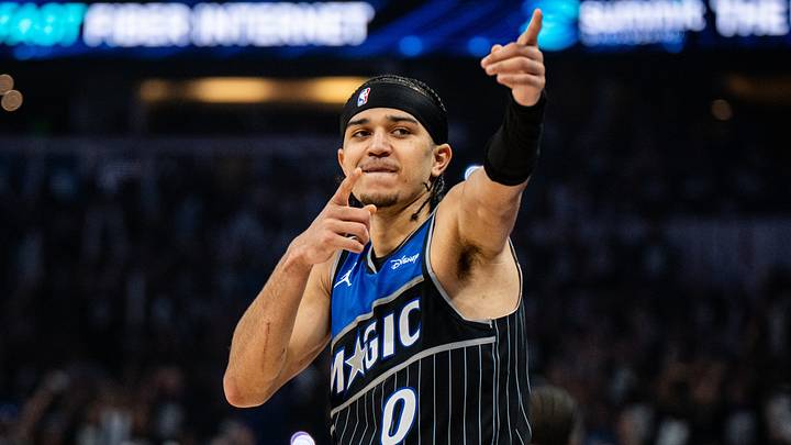 May 1, 2026; Orlando, Florida, USA; Orlando Magic guard Anthony Black (0) celebrates after a three against the Detroit Pistons in the third quarter during game six of the first round of the 2026 NBA Playoffs at Kia Center. Mandatory Credit: Jeremy Reper-Imagn Images May 1, 2026; Orlando, Florida, USA; Orlando Magic guard Anthony Black (0) celebrates after a three against the Detroit Pistons in the third quarter during game six of the first round of the 2026 NBA Playoffs at Kia Center. Mandatory Credit: Jeremy Reper-Imagn Images