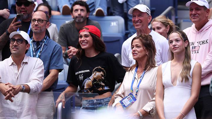 Trinity Rodman made it for the ceremony at the U.S. Open after she played earlier in the afternoon Trinity Rodman made it for the ceremony at the U.S. Open after she played earlier in the afternoon