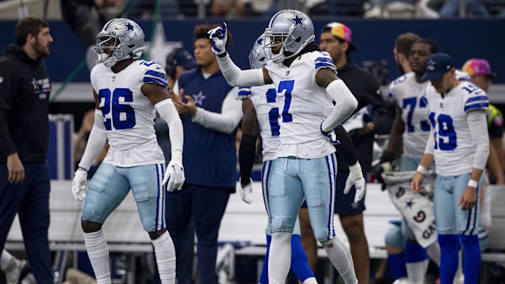 Dallas Cowboys cornerbacks DaRon Bland and Trevon Diggs during the game against the Washington Commanders. Dallas Cowboys cornerbacks DaRon Bland and Trevon Diggs during the game against the Washington Commanders.