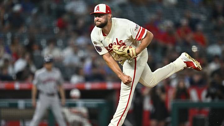 Jul 27, 2026; Anaheim, California, USA; Los Angeles Angels pitcher Chase Silseth (63) delivers during the seventh inning against the Houston Astros at Angel Stadium. Mandatory Credit: William Liang-Imagn Images Jul 27, 2026; Anaheim, California, USA; Los Angeles Angels pitcher Chase Silseth (63) delivers during the seventh inning against the Houston Astros at Angel Stadium. Mandatory Credit: William Liang-Imagn Images