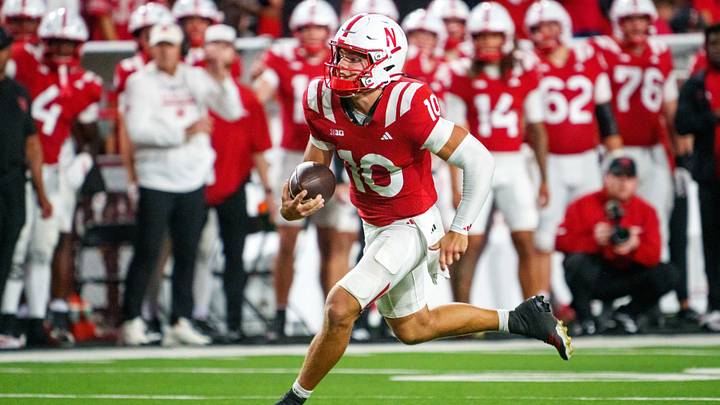 Nebraska Cornhuskers quarterback Anthony Colandrea scrambles against the Bowling Green Falcons Nebraska Cornhuskers quarterback Anthony Colandrea scrambles against the Bowling Green Falcons