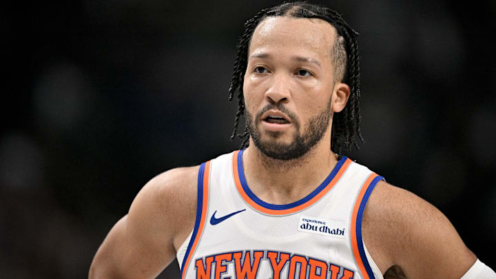 Nov 19, 2025; Dallas, Texas, USA; New York Knicks guard Jalen Brunson (11) looks on during the second quarter against the Dallas Mavericks at the American Airlines Center. Mandatory Credit: Jerome Miron-Imagn Images Nov 19, 2025; Dallas, Texas, USA; New York Knicks guard Jalen Brunson (11) looks on during the second quarter against the Dallas Mavericks at the American Airlines Center. Mandatory Credit: Jerome Miron-Imagn Images