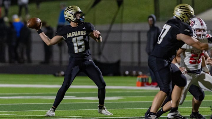 Quarterback Jace Jefferson leads Andover Central into the sub-state round Friday against Buhler.