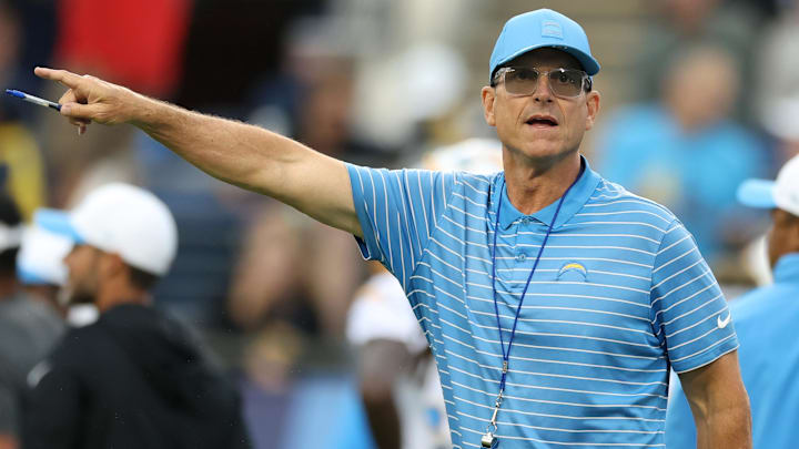 Los Angeles Chargers head coach Jim Harbaugh.