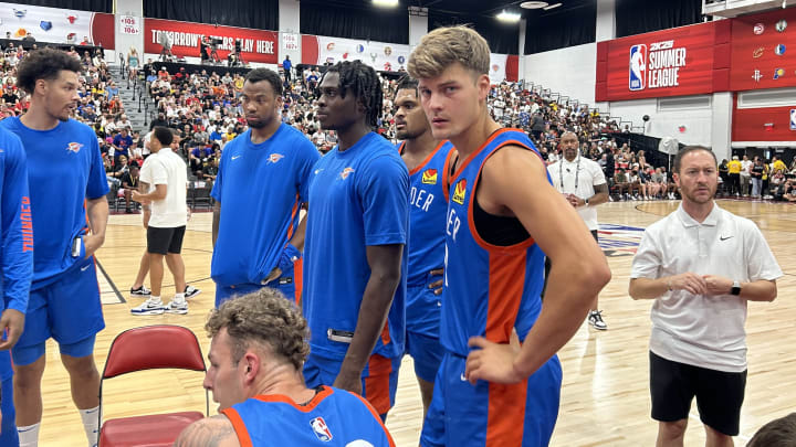Oklahoma City's Miller Kopp had 12 points on Wednesday in the NBA Summer League in Las Vegas.