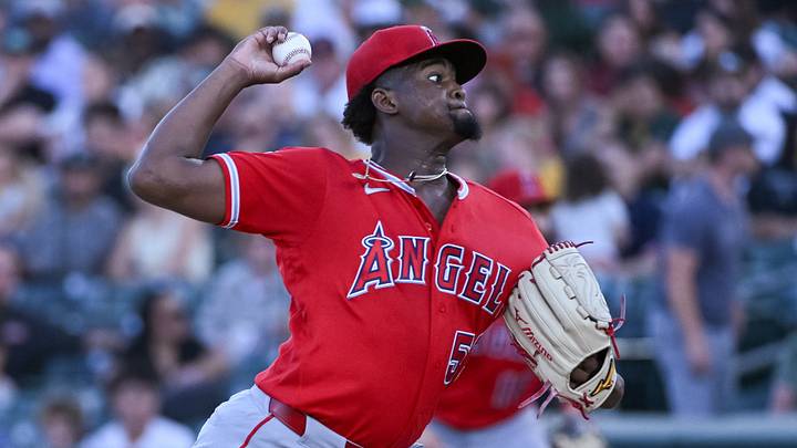 Jun 19, 2026; West Sacramento, California, USA; Los Angeles Angels pitcher José Soriano (59) throws a pitch against the Athletics during the third inning at Sutter Health Park. Mandatory Credit: Ed Szczepanski-Imagn Images Jun 19, 2026; West Sacramento, California, USA; Los Angeles Angels pitcher José Soriano (59) throws a pitch against the Athletics during the third inning at Sutter Health Park. Mandatory Credit: Ed Szczepanski-Imagn Images
