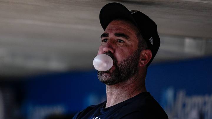 Detroit Tigers pitcher Justin Verlander in the dugout. Detroit Tigers pitcher Justin Verlander in the dugout.