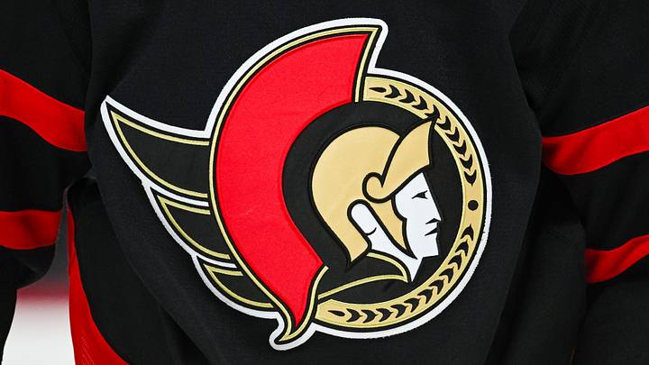 Jan 31, 2026; Ottawa, Ontario, CAN; View of a Ottawa Senators logo on a jersey worn by a member of the team against the New Jersey Devils during the second period at Canadian Tire Centre. Jan 31, 2026; Ottawa, Ontario, CAN; View of a Ottawa Senators logo on a jersey worn by a member of the team against the New Jersey Devils during the second period at Canadian Tire Centre.