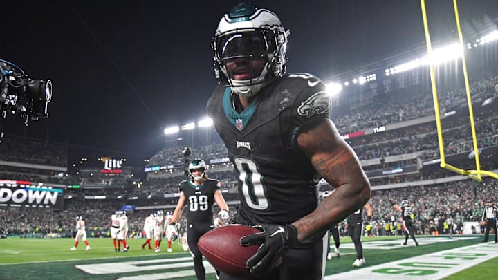 Dec 25, 2023; Philadelphia, Pennsylvania, USA; Philadelphia Eagles running back D'Andre Swift (0)