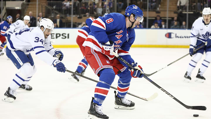 Bet the Rangers as small favorites to the Maple Leafs on Thursday night.