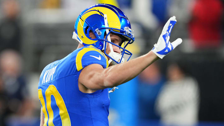Los Angeles Rams wide receiver Cooper Kupp practices before the NFC wild card game against the Minnesota Vikings at State Farm Stadium. 