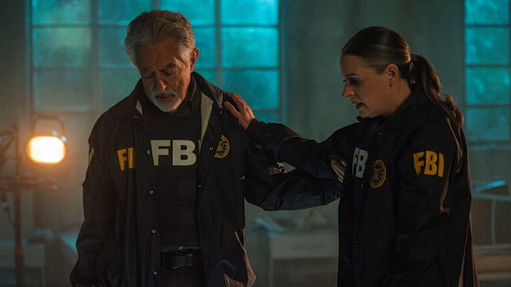 L-R: Joe Mantegna as David Rossi and Paget Brewster as Emily Prentiss in Criminal Minds: Evolution, episode 2, season 17 streaming on Paramount+, 2024. Photo Credit: Michael Yarish /Paramount+