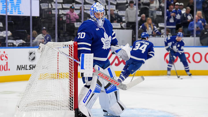 The Toronto Maple Leafs could deploy backup Cayden Primeau on Monday against the Detroit Red Wings.