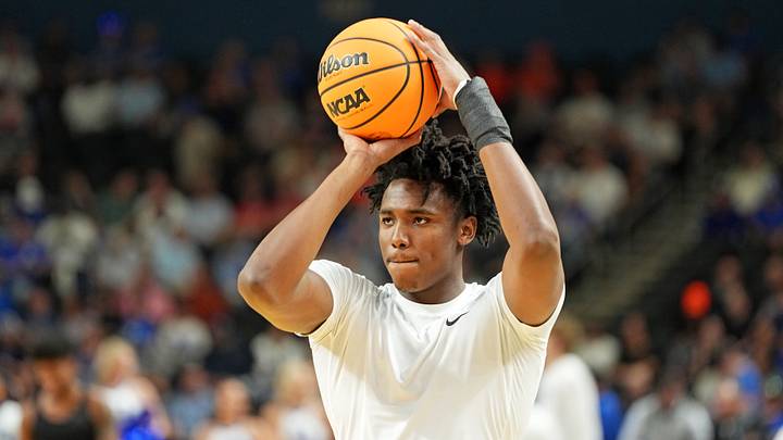 Mar 21, 2026; Greenville, SC, USA; Duke Blue Devils center Patrick Ngongba (21) warms up before the game against the Texas Christian University Horned Frogs during a second round game of the men's 2026 NCAA Tournament at Bon Secours Wellness Arena. Mar 21, 2026; Greenville, SC, USA; Duke Blue Devils center Patrick Ngongba (21) warms up before the game against the Texas Christian University Horned Frogs during a second round game of the men's 2026 NCAA Tournament at Bon Secours Wellness Arena.