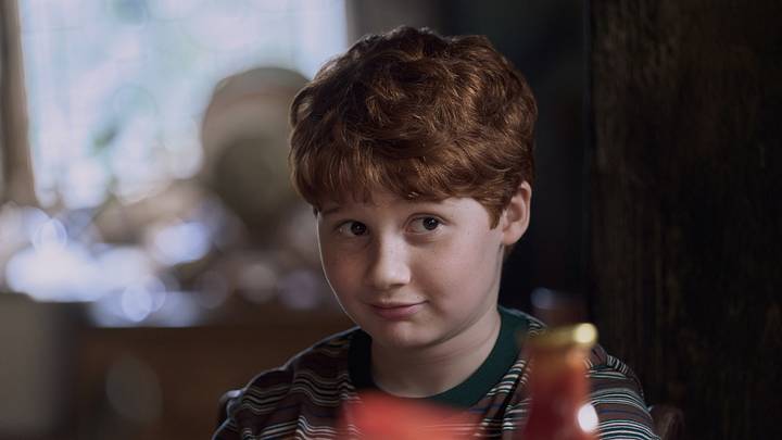 Alastair Stout (Ron Weasley) in Harry Potter and the Philosopher's Stone. Photograph by Aidan Monaghan/HBO. Alastair Stout (Ron Weasley) in Harry Potter and the Philosopher's Stone. Photograph by Aidan Monaghan/HBO.
