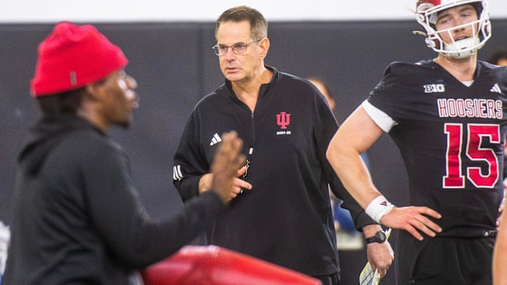 Indiana Head Coach Curt Cignetti during Indiana University spring football practice on Thursday, March 26, 2026. Indiana Head Coach Curt Cignetti during Indiana University spring football practice on Thursday, March 26, 2026.