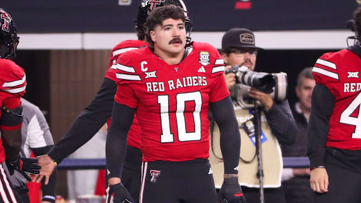 Texas Tech's Jacob Rodriguez looks on during warmups before the Big 12 Conference championship football game Texas Tech's Jacob Rodriguez looks on during warmups before the Big 12 Conference championship football game