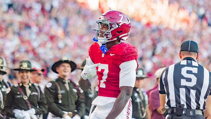 Alabama wide receiver Rico Scott celebrates a catch in the second half of the game against Texas A&M on Oct. 24, 2026. Alabama wide receiver Rico Scott celebrates a catch in the second half of the game against Texas A&M on Oct. 24, 2026.
