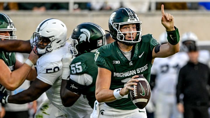 Michigan State's Alessio Milivojevic runs the ball against Penn State during the second quarter on Saturday, Nov. 15, 2025, at Spartan Stadium in East Lansing.