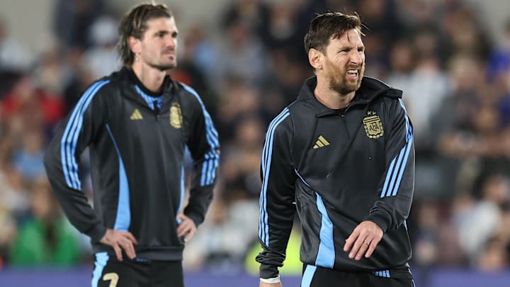 Rodrigo de Paul (left) could join Lionel Messi in Miami.