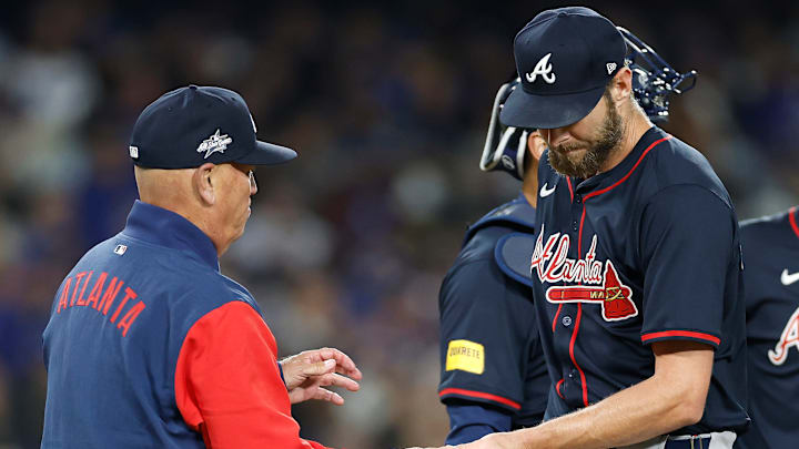 Atlanta Braves manager Brian Snitker, SP Chris Sale