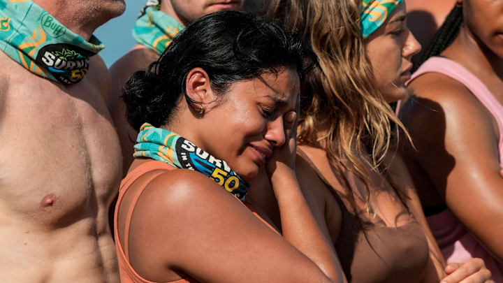 “Therapy Carousel” – Castaways are forced to go back to the drawing board and reassess their alliances. One castaway’s attempt to publicly set the record straight, sends shockwaves through the rest of camp. The reward challenge is a smash hit as tribes must shatter all other’s hopes of coming in first. Then, differences in work ethic cause strain among tribemates on SURVIVOR 50. Photo: Robert Voets/CBS ©2025 CBS Broadcasting, Inc. All Rights Reserved.