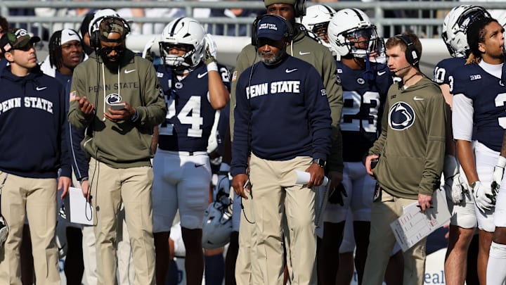 Penn State Nittany Lions head coach Terry Smith looks on from the sideline during the second quarter against the Indiana Hoosiers at Beaver Stadium. 