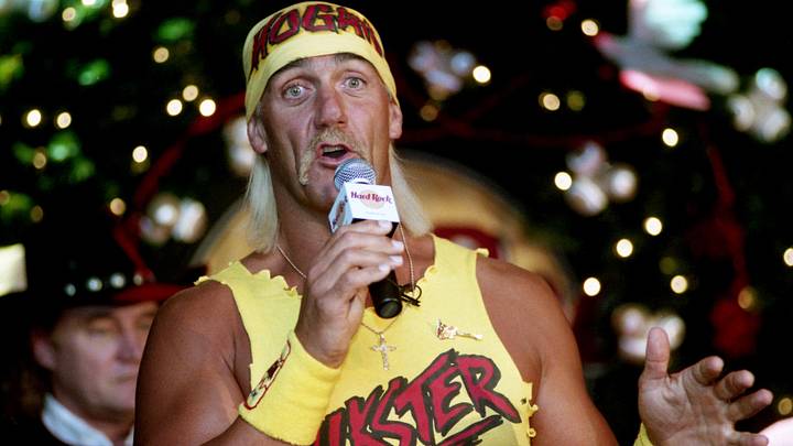 Dec 6, 1994; Nashville, TN, USA; Hulk Hogan talks up the Hulkamania at The Hard Rock Cafe in Nashville Dec 6, 1994; Nashville, TN, USA; Hulk Hogan talks up the Hulkamania at The Hard Rock Cafe in Nashville