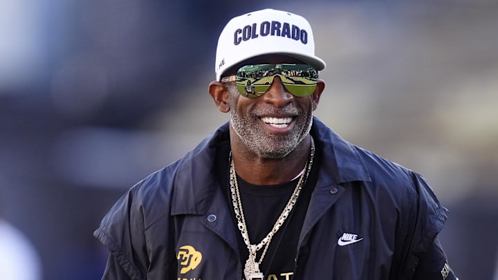 Nov 1, 2025; Boulder, Colorado, USA; Colorado Buffaloes head coach Deion Sanders before the game against the Arizona Wildcats at Folsom Field. Mandatory Credit: Ron Chenoy-Imagn Images Nov 1, 2025; Boulder, Colorado, USA; Colorado Buffaloes head coach Deion Sanders before the game against the Arizona Wildcats at Folsom Field. Mandatory Credit: Ron Chenoy-Imagn Images