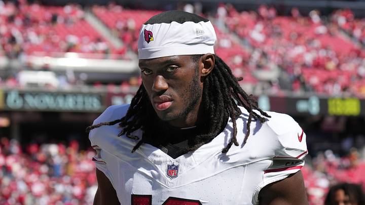 Arizona Cardinals wide receiver Marvin Harrison Jr. (18) during halftime against the San Francisco 49ers at Levi's Stadium. Arizona Cardinals wide receiver Marvin Harrison Jr. (18) during halftime against the San Francisco 49ers at Levi's Stadium.