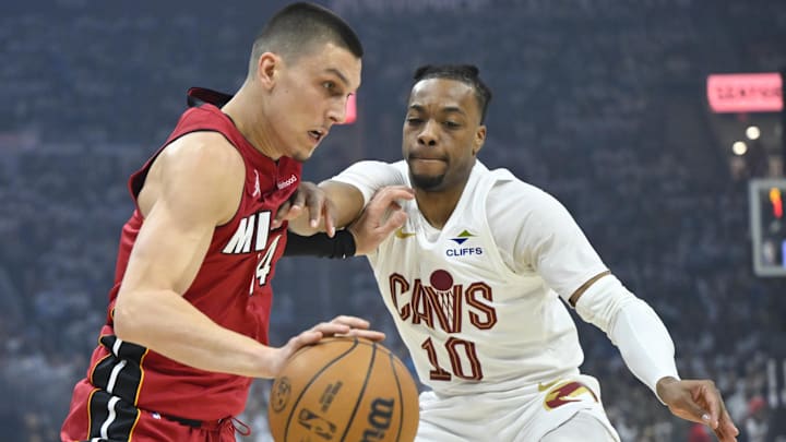 Miami Heat guard Tyler Herro had some offensive success against the Cleveland Cavaliers in Game 1, but guards Darius Garland (pictured), Donovan Mitchell and Ty Jerome took turns cooking the All-Star in Sunday's 121-100 Game 1 win. Miami Heat guard Tyler Herro had some offensive success against the Cleveland Cavaliers in Game 1, but guards Darius Garland (pictured), Donovan Mitchell and Ty Jerome took turns cooking the All-Star in Sunday's 121-100 Game 1 win.