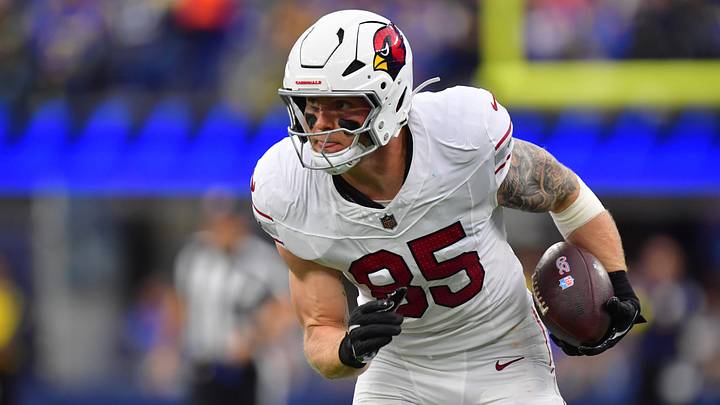 Arizona Cardinals tight end Trey McBride (85) runs after the catch against the Los Angeles Rams during the first half at SoFi Stadium. Mandatory Credit: Gary A. Vasquez-Imagn Images Arizona Cardinals tight end Trey McBride (85) runs after the catch against the Los Angeles Rams during the first half at SoFi Stadium. Mandatory Credit: Gary A. Vasquez-Imagn Images