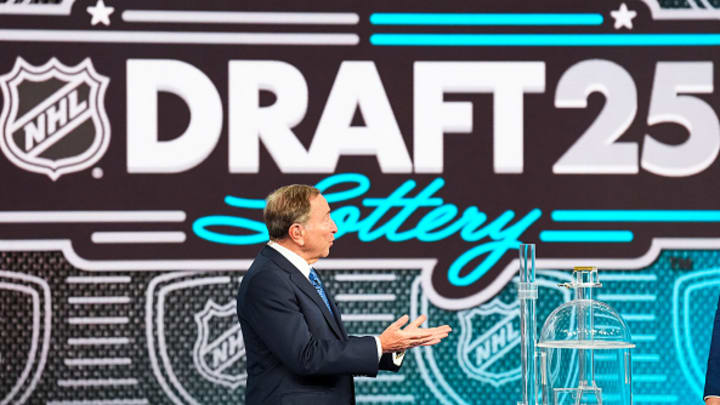 NHL Commissioner Gary Bettman at the 2025 NHL Draft Lottery.