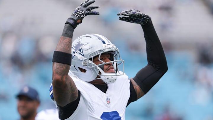 Dallas Cowboys safety Juanyeh Thomas reacts during the game against the Carolina Panthers at Bank of America Stadium Dallas Cowboys safety Juanyeh Thomas reacts during the game against the Carolina Panthers at Bank of America Stadium