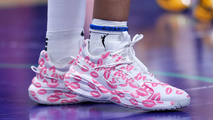 Chicago Sky forward Angel Reese's player-exclusive colorway of the Reebok Solution.