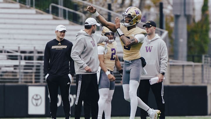 Dermaricus Davis is show at UW spring ball in 2024.