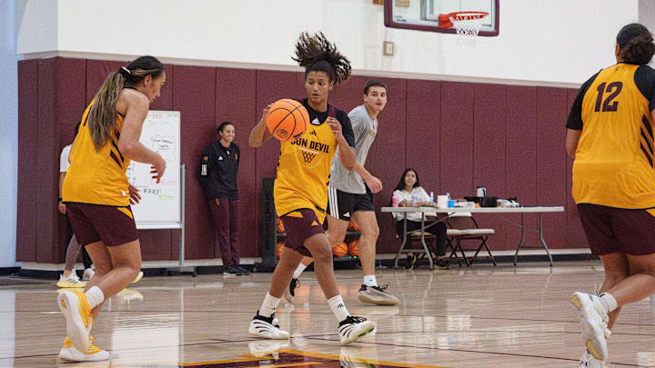 Arizona State University's women's basketball practices at Weatherup Center on Oct. 29, 2025, in Tempe. Arizona State University's women's basketball practices at Weatherup Center on Oct. 29, 2025, in Tempe.