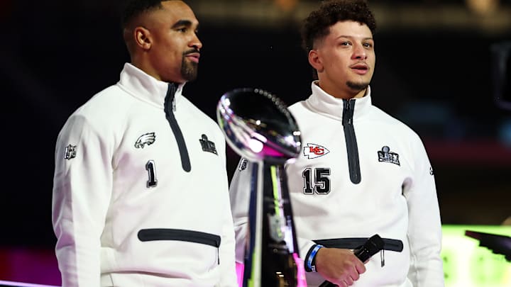 Jalen Hurts, Philadelphia Eagles, Patrick Mahomes, Kansas City Chiefs 