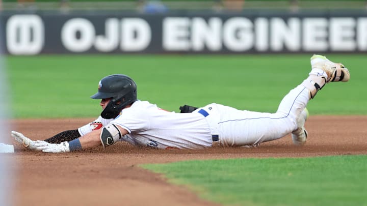 Amarillo Sod Poodles Tim Tawa (10) slides in safely at second base, in a Texas League Championship game against the Arkansas Travelers, Tuesday night, September 26, 2023, at Hodgetown, in Amarillo, Texas. The Arkansas Travelers won 6-5. Amarillo Sod Poodles Tim Tawa (10) slides in safely at second base, in a Texas League Championship game against the Arkansas Travelers, Tuesday night, September 26, 2023, at Hodgetown, in Amarillo, Texas. The Arkansas Travelers won 6-5.