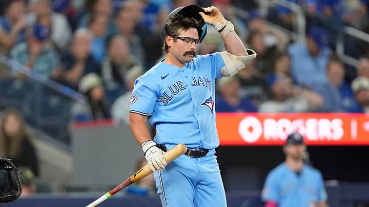 Jun 24, 2026; Toronto, Ontario, CAN; Toronto Blue Jays left fielder Davis Schneider (36) adjusts his helemt after taking a strike against the Houston Astros during the seventh inning at Rogers Centre. Mandatory Credit: John E. Sokolowski-Imagn Images Jun 24, 2026; Toronto, Ontario, CAN; Toronto Blue Jays left fielder Davis Schneider (36) adjusts his helemt after taking a strike against the Houston Astros during the seventh inning at Rogers Centre. Mandatory Credit: John E. Sokolowski-Imagn Images