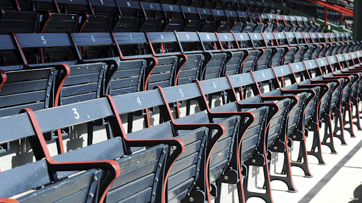 April 13, 2012; Boston, MA, USA; A general view of empty seats on opening day at Fenway Park prior to a game between the Boston Red Sox and Tampa Bay Rays. Mandatory Credit: Bob DeChiara-Imagn Images April 13, 2012; Boston, MA, USA; A general view of empty seats on opening day at Fenway Park prior to a game between the Boston Red Sox and Tampa Bay Rays. Mandatory Credit: Bob DeChiara-Imagn Images