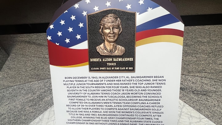 Roberta Alison Baumgardner's plaque at the Alabama Sports Hall of Fame