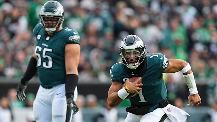 Lane Johnson (L), Jalen Hurts (R) - Philadelphia Eagles