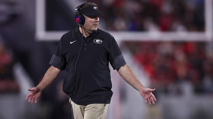 Nov 15, 2025; Athens, Georgia, USA; Georgia Bulldogs head coach Kirby Smart gestures in the second half against the Texas Longhorns at Sanford Stadium. Mandatory Credit: Brett Davis-Imagn Images Nov 15, 2025; Athens, Georgia, USA; Georgia Bulldogs head coach Kirby Smart gestures in the second half against the Texas Longhorns at Sanford Stadium. Mandatory Credit: Brett Davis-Imagn Images