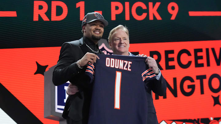 Rome Odunze went at No. 9, the third receiver overall last year, as nine of the first 10 picks were QBs or wide receivers. Rome Odunze went at No. 9, the third receiver overall last year, as nine of the first 10 picks were QBs or wide receivers.