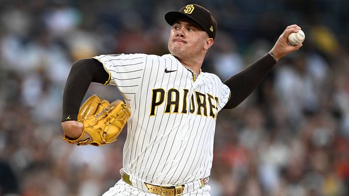 Aug 1, 2026; San Diego, California, USA; San Diego Padres pitcher Adrian Morejon (50) throws a pitch during the sixth inning against the San Francisco Giants at Petco Park. Mandatory Credit: Denis Poroy-Imagn Images Aug 1, 2026; San Diego, California, USA; San Diego Padres pitcher Adrian Morejon (50) throws a pitch during the sixth inning against the San Francisco Giants at Petco Park. Mandatory Credit: Denis Poroy-Imagn Images