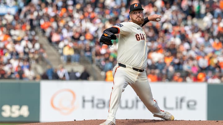 Jul 27, 2025; San Francisco, California, USA; San Francisco Giants pitcher Matt Gage (93) throws a pitch during the first inning against the New York Mets at Oracle Park. Mandatory Credit: Bob Kupbens-Imagn Images Jul 27, 2025; San Francisco, California, USA; San Francisco Giants pitcher Matt Gage (93) throws a pitch during the first inning against the New York Mets at Oracle Park. Mandatory Credit: Bob Kupbens-Imagn Images